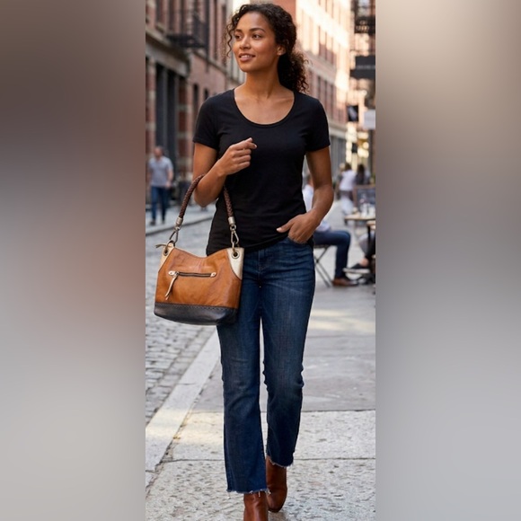 The Sak Handbags - The Sak Kendra Hobo Bag in Grey, Gold and Brown